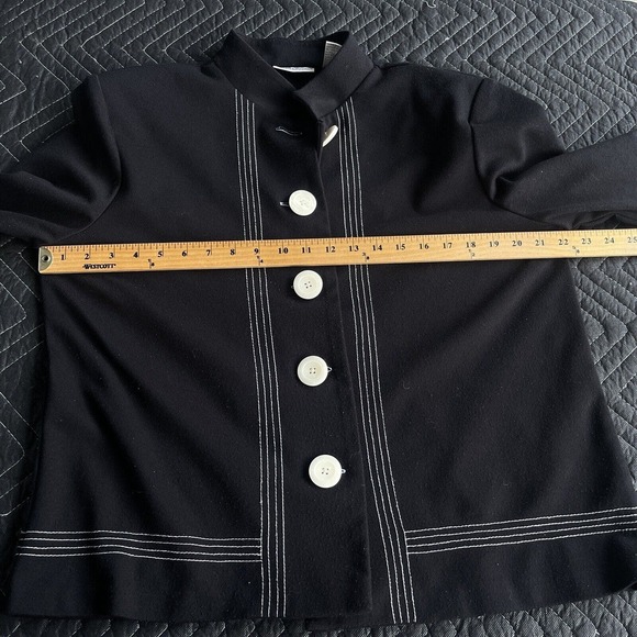 Drapers & Damons Jacket Womens Petite Extra Large XL Black White Button Up - Picture 8 of 11